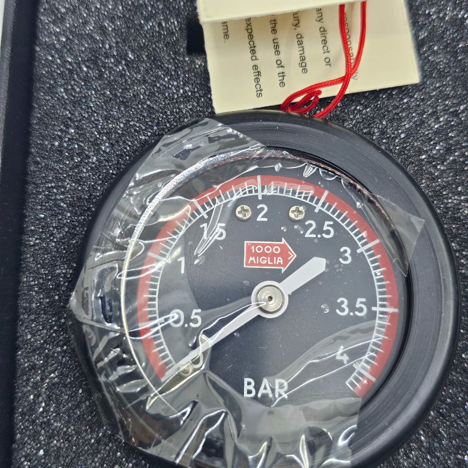 Chopard 1000 Miglia Tire Pressure Gauge Black Silver Red BAR Scale New Open Box