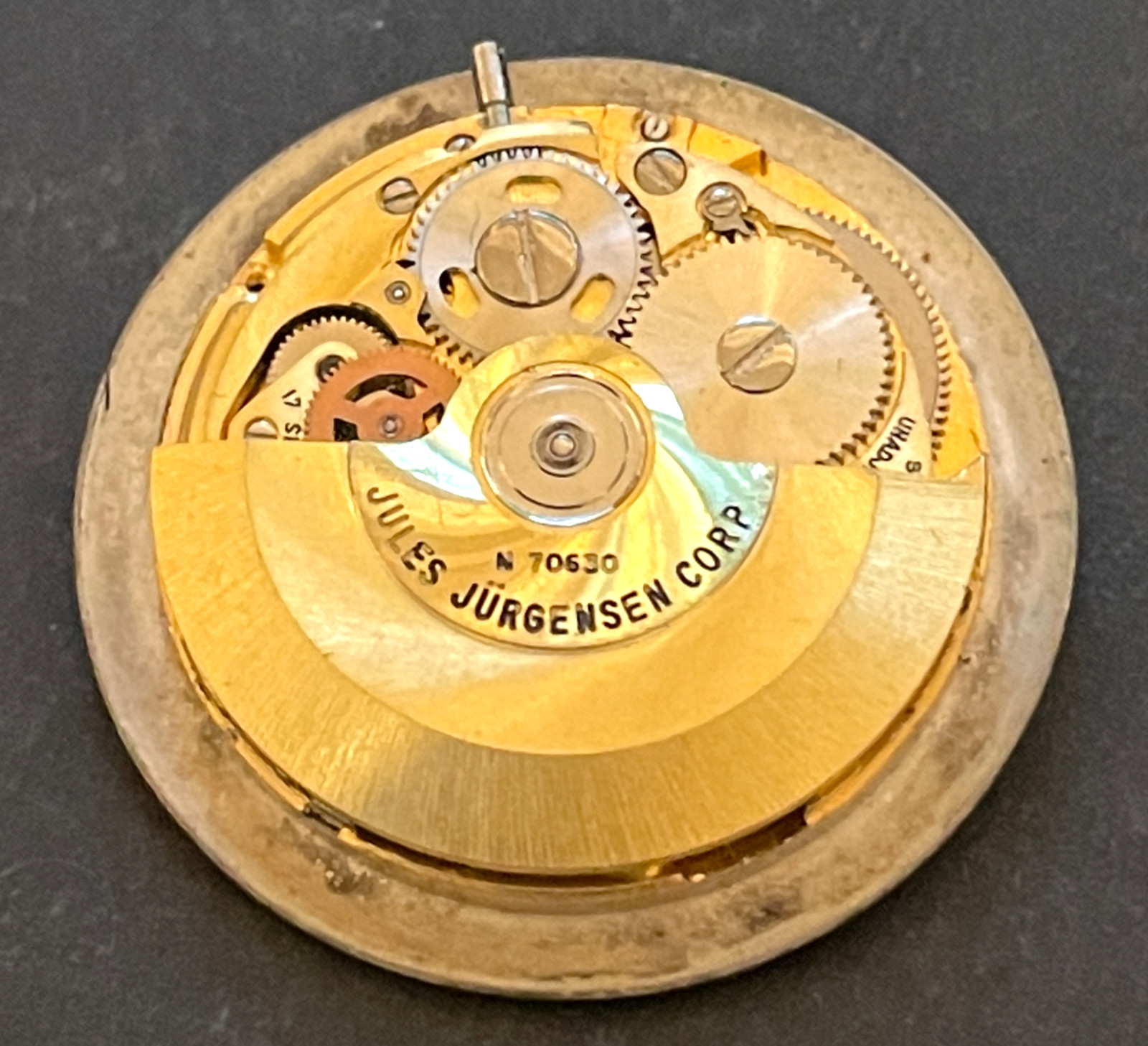 Vintage Jules Jurgensen Automatic Men’s Watch Movement Ticks Running 17j Swiss