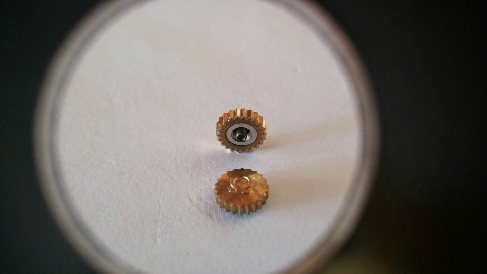 Omega Watch Parts, Crown, rose / pink gold, dress crown, 6mm tap 10