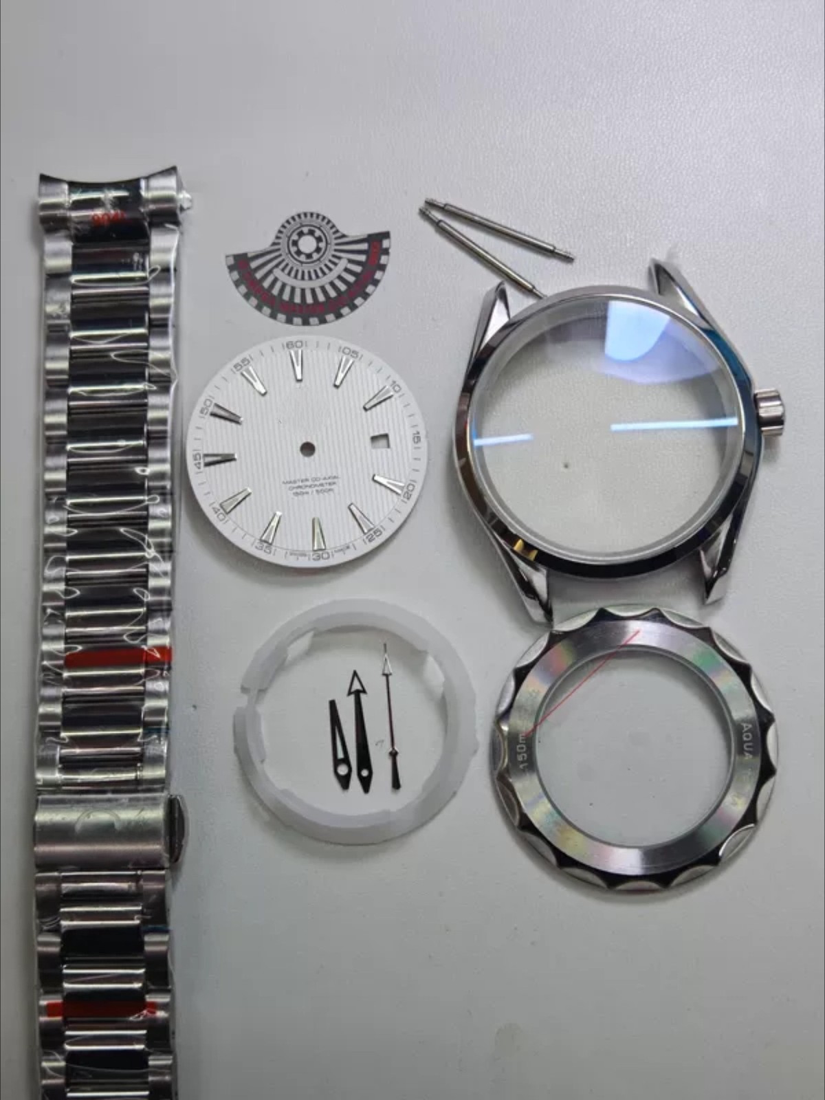 Watch Part Kit for Seamaster 8200 8215 2813 41mm Watch Case+Dial+Hands+Strap