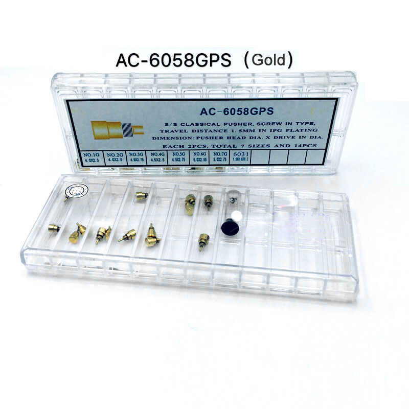 AC-6058GPS Classic Stainless Screw In Type Watch Pusher Crown Chronograph Button