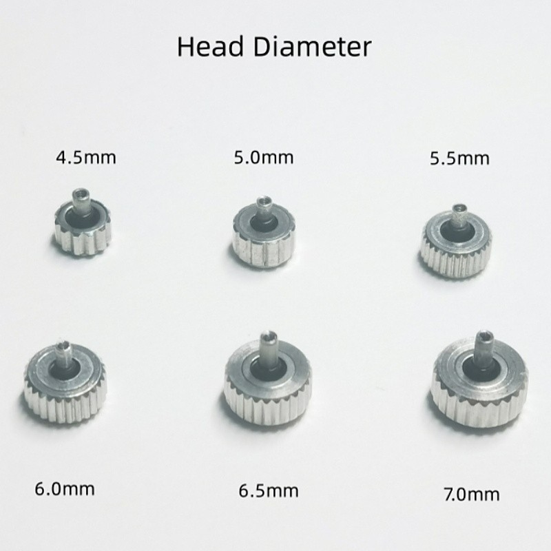 2PCS Long Tube Watch Crown 3.5/4.0/4.5/5.0/5.5/6.0/6.5/7.0mm for Watch Repair