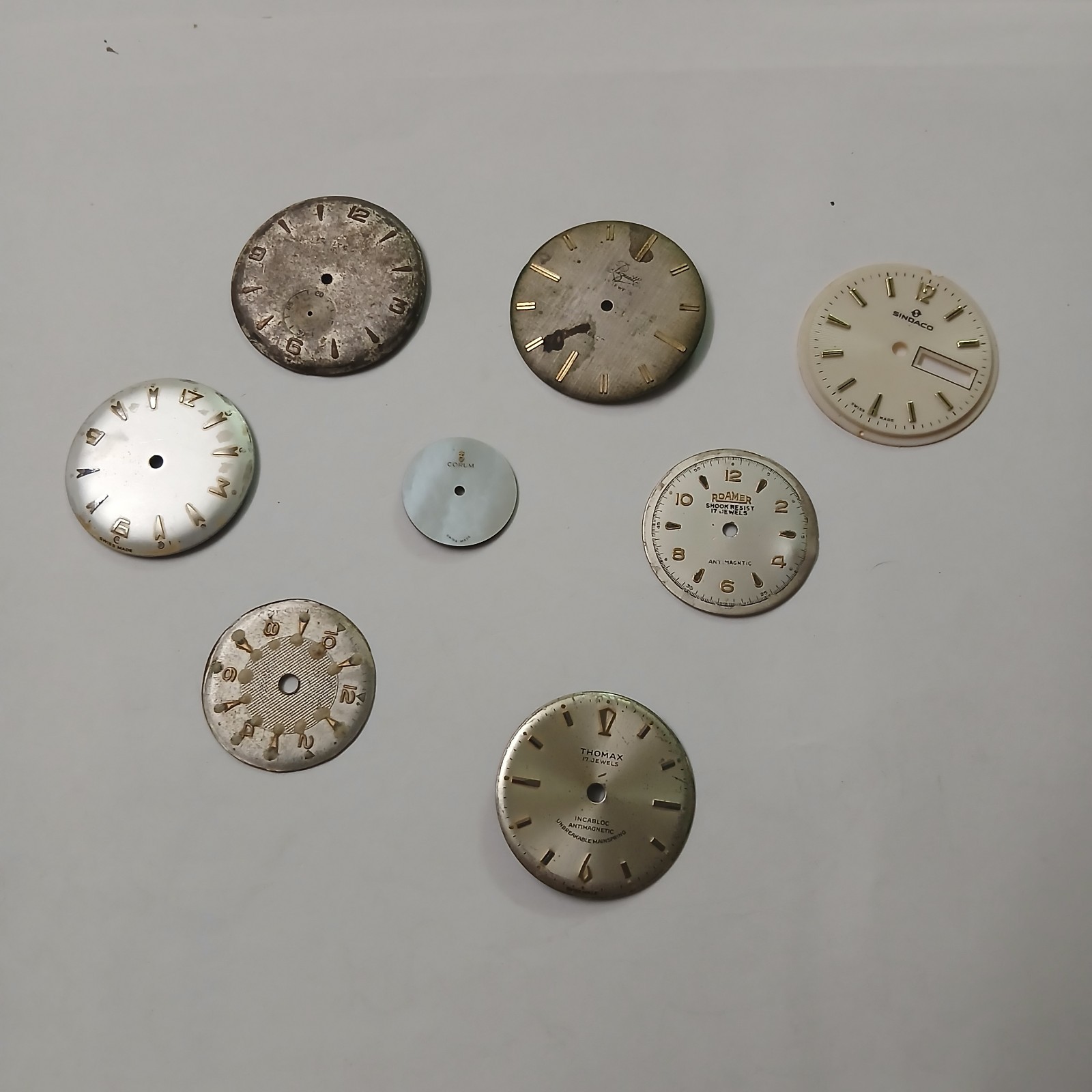8 Multi Brand Vintage Watch Dials Repair Jewelry 17-30mm