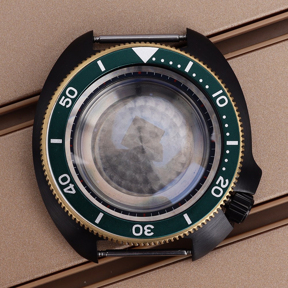 100m Waterproof 44mm Pilot Watch Case turtle Style Sapphire For Seiko NH35 NH36