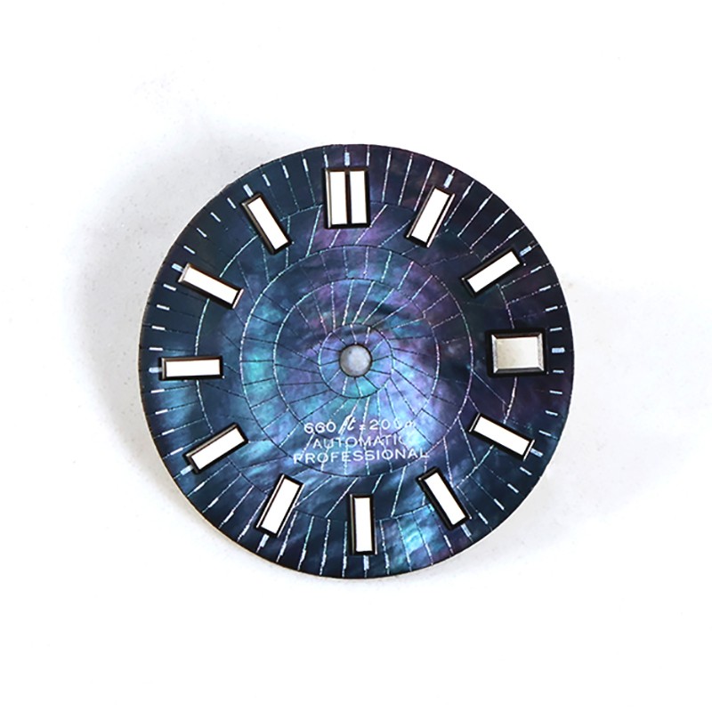 DS Spliced Pattern Shell MOP NH35 NH36 Dial Blue Lume 28.5mm Seiko Movement MOD