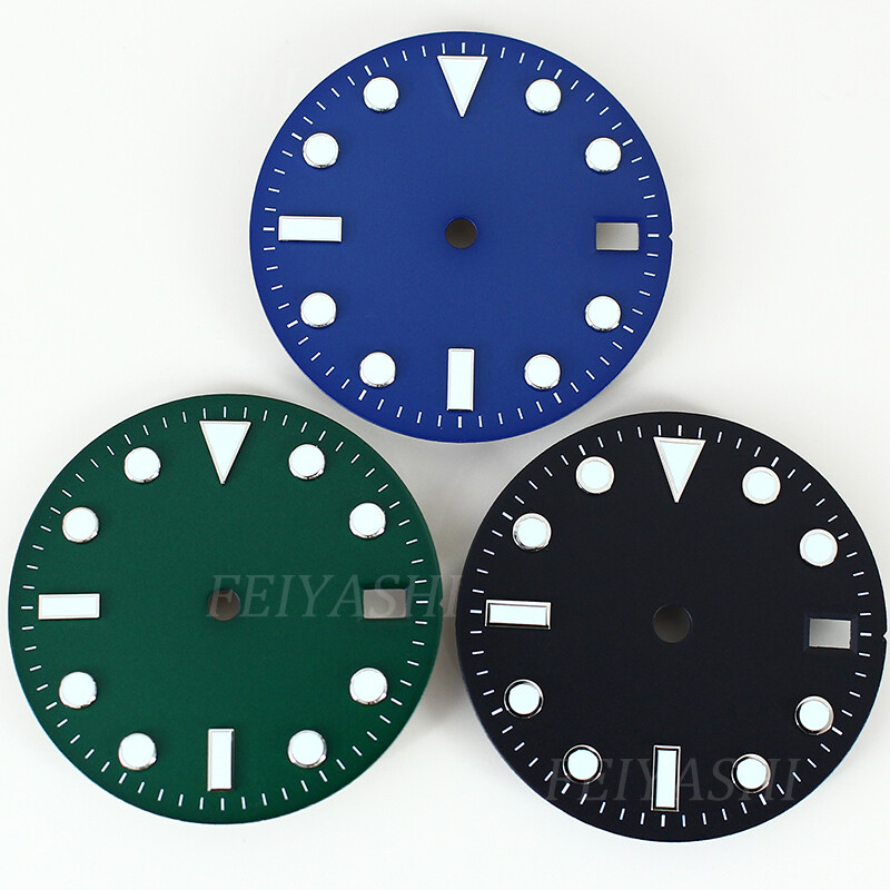 high-quality 28.5mm Dial For GMT SUB Black blue green diver case 3C luminescence
