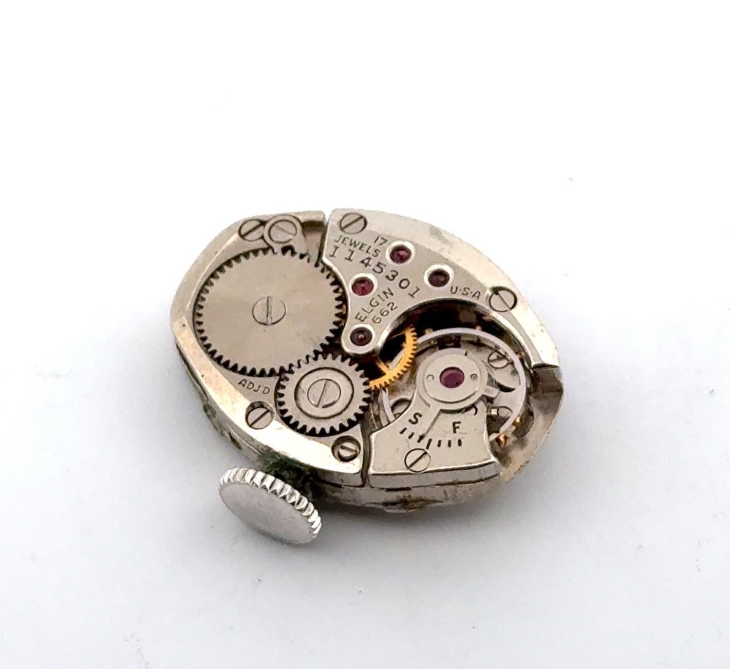 Elgin 662 17 Jewels Mechanical Manual-Wind Adjusted Movement – Working