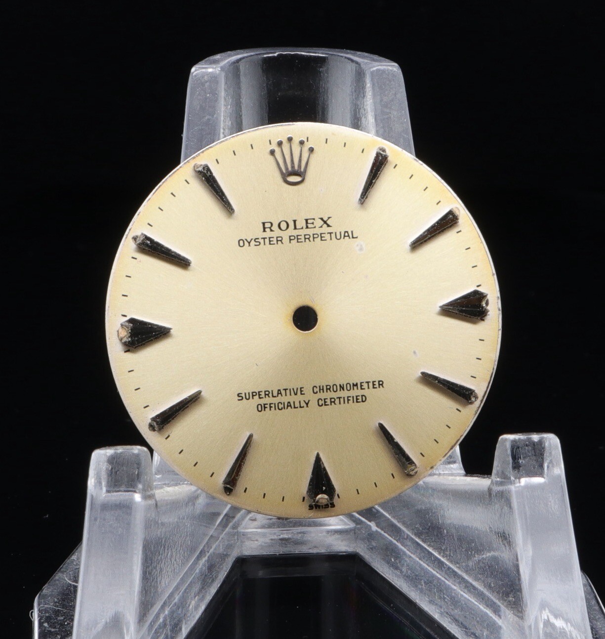 Vintage Rolex 1002 Oyster Perpetual Tropical Silver & Steel Stick Dial #206