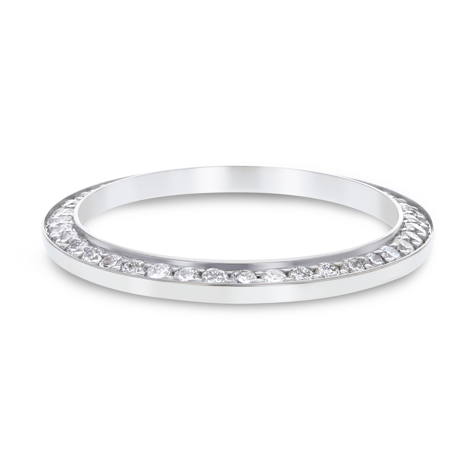 LADIES 1CT BEAD SET LAB CREATED DIAMOND BEZEL FOR ROLEX DATE DATEJUST 26MM STEEL