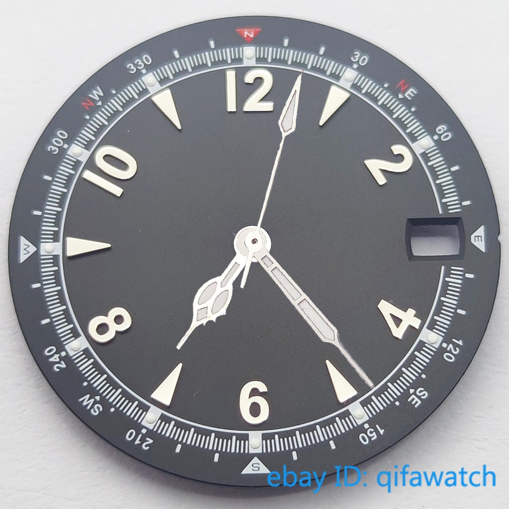 28.5mm Watch Dial With Hands Green Luminous Fit NH34 NH35 NH36 Movement