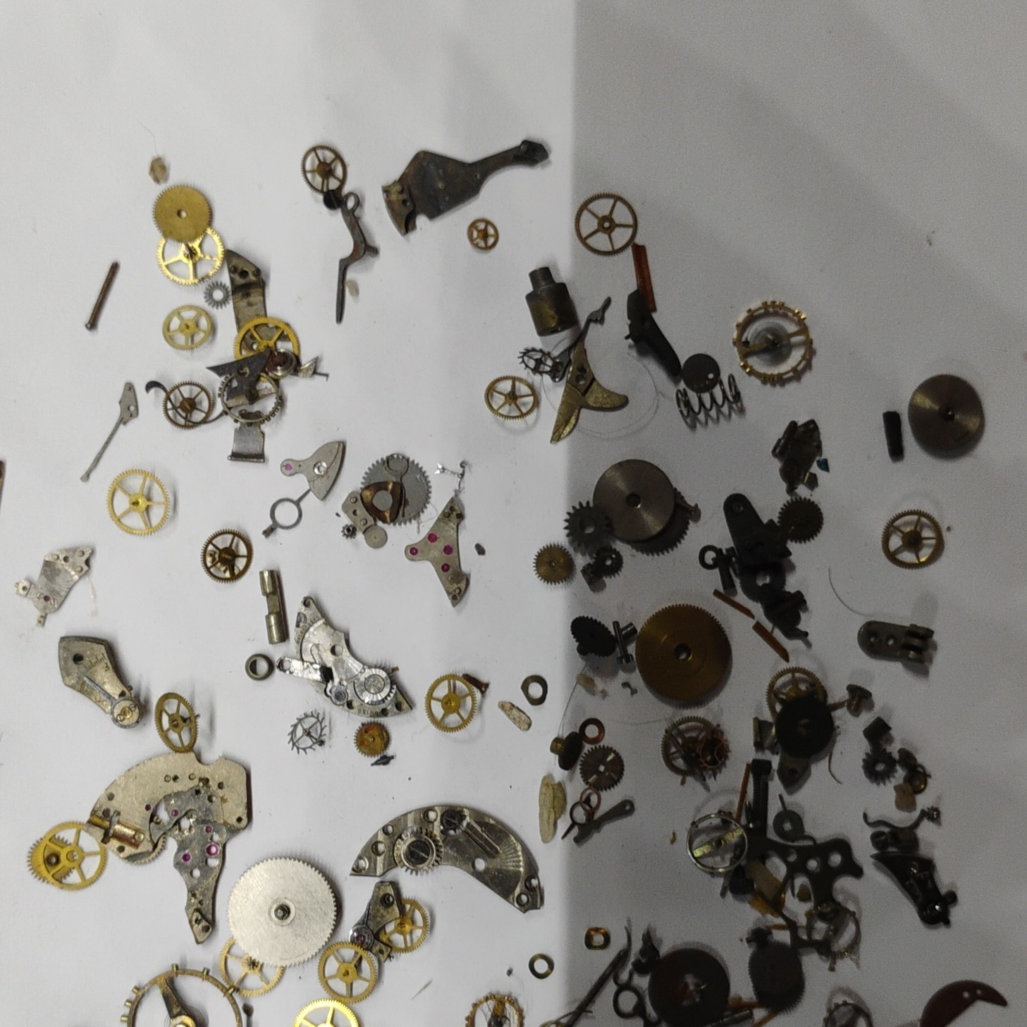 Gold & Silver Steel Brass Watch Movement Parts Gears Cogs Assortment