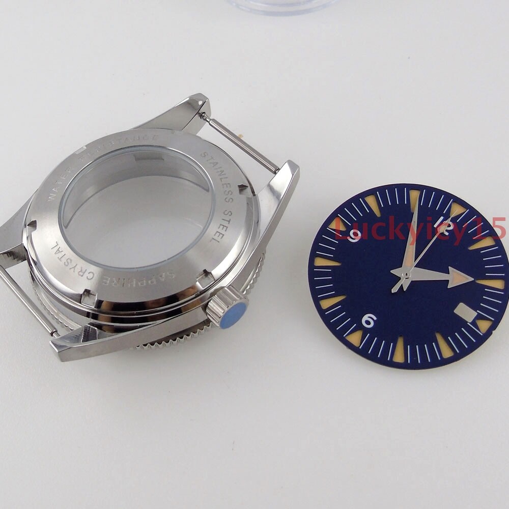 41mm Watch Case Dial Hands Fit for NH35A movement Sapphire Glass ceramic bezel
