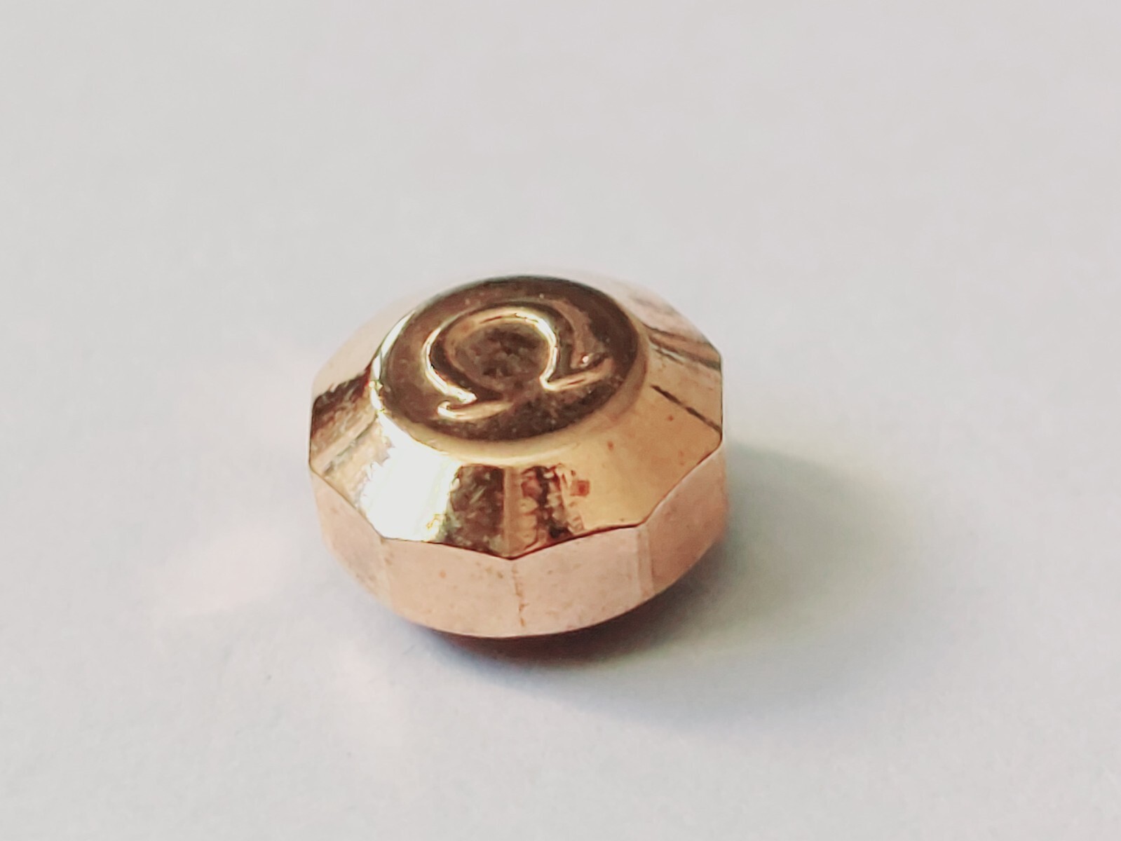 OMEGA ROSE GOLD PLATED WATCH CROWN KEYS. (5mm X 2.5mm ) (OC-77)