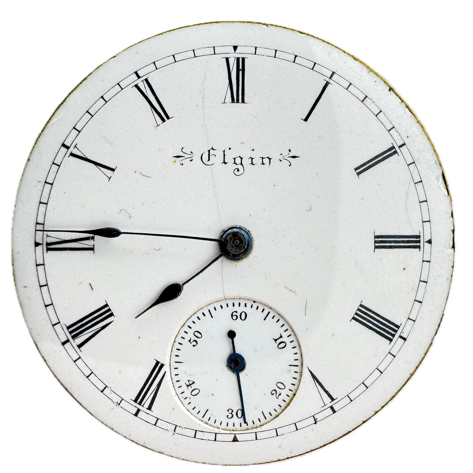 Antique 0s 1896 Elgin Roman Dial Gilt Finish Hunter Pocket Watch Movement 129