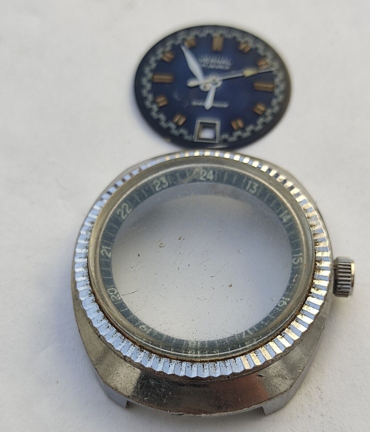 VERNAL Automatic Shockproof cal 3012 Watch Blue Dial Vitange Part or Spare