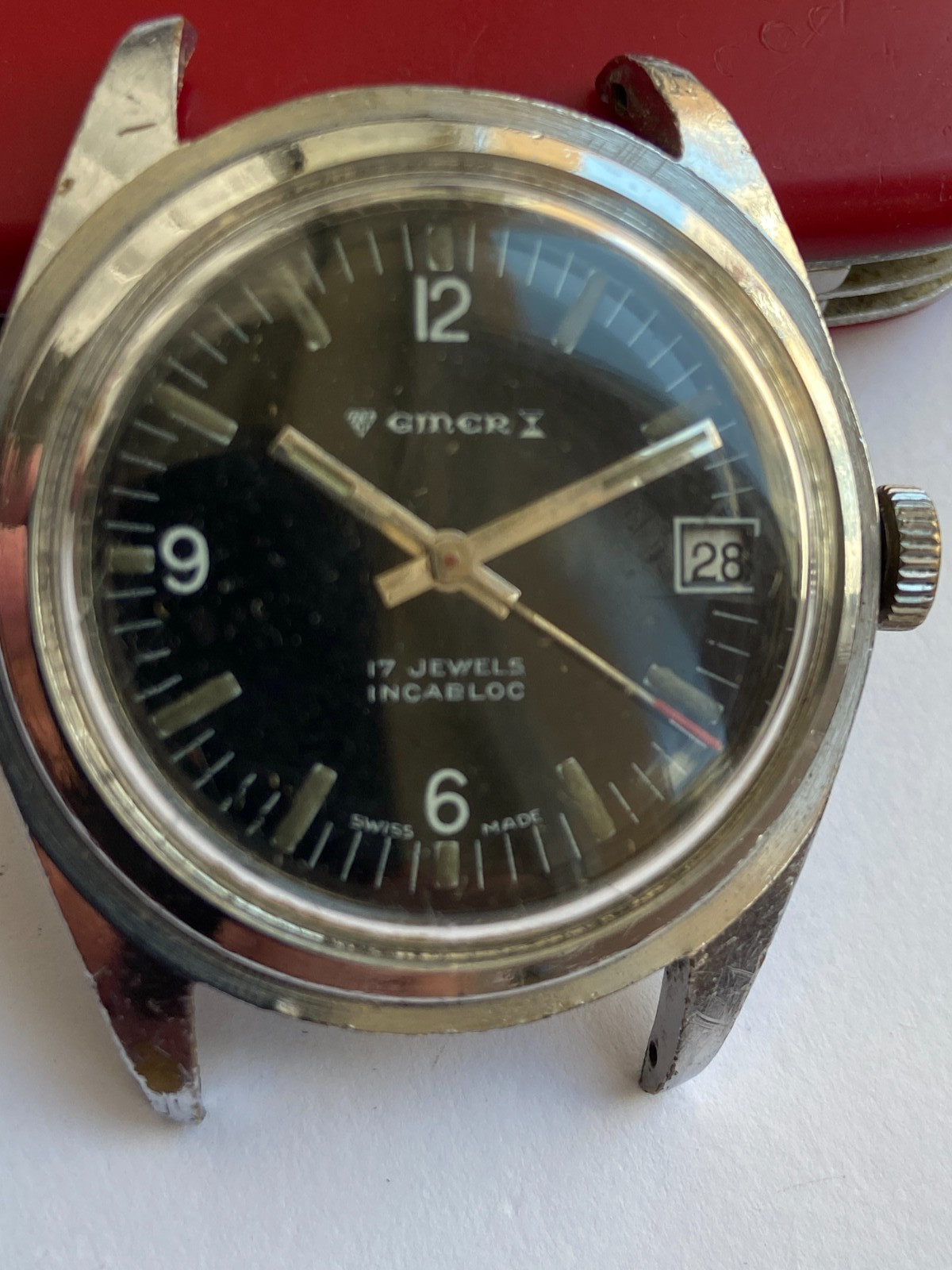 VINTAGE MEN WRIST WATCH SALE GINER CAL. FHF ST 974 MILITARY STYLE