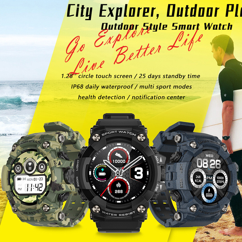 Military Rugged Smart Watch Outdoor Sports Heart Rate Fitness Tracker Blood NEW