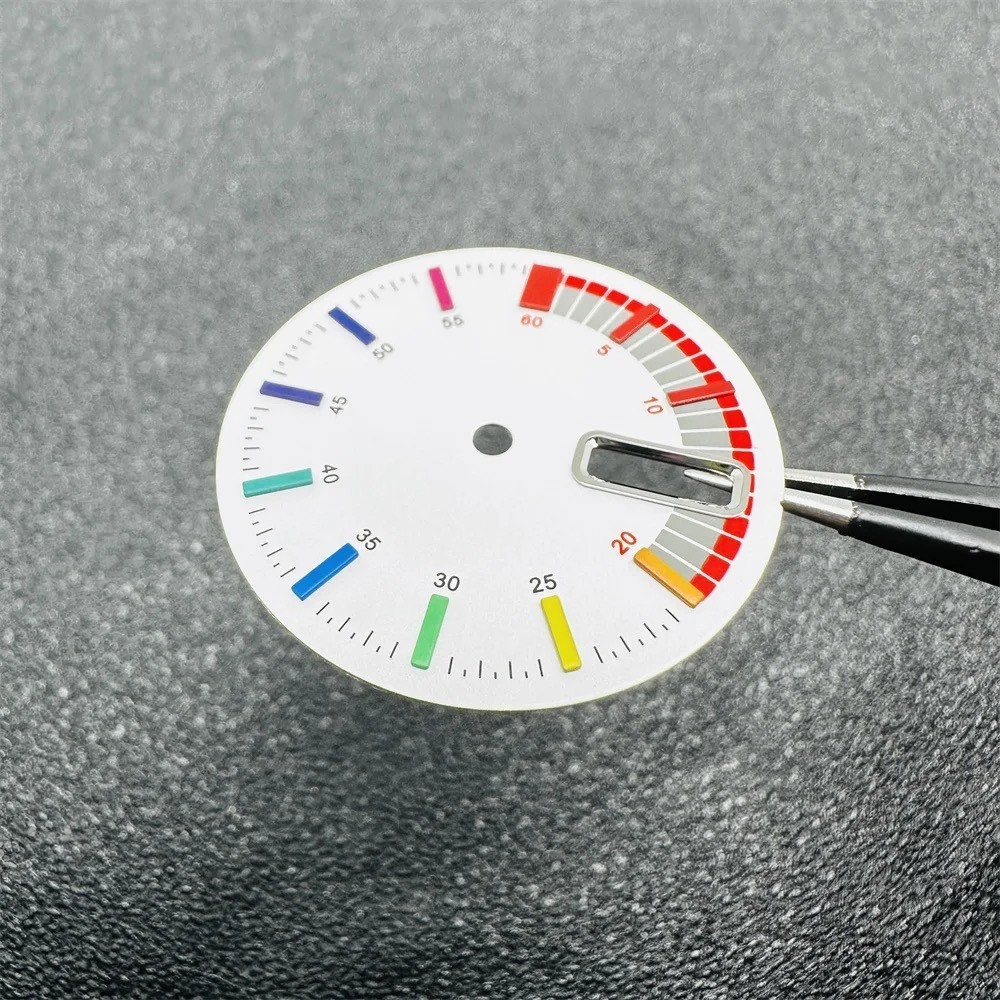 28.5MM Rainbow Coloured Watch Dial Fits NH35 NH36 Movement For Double Calendar