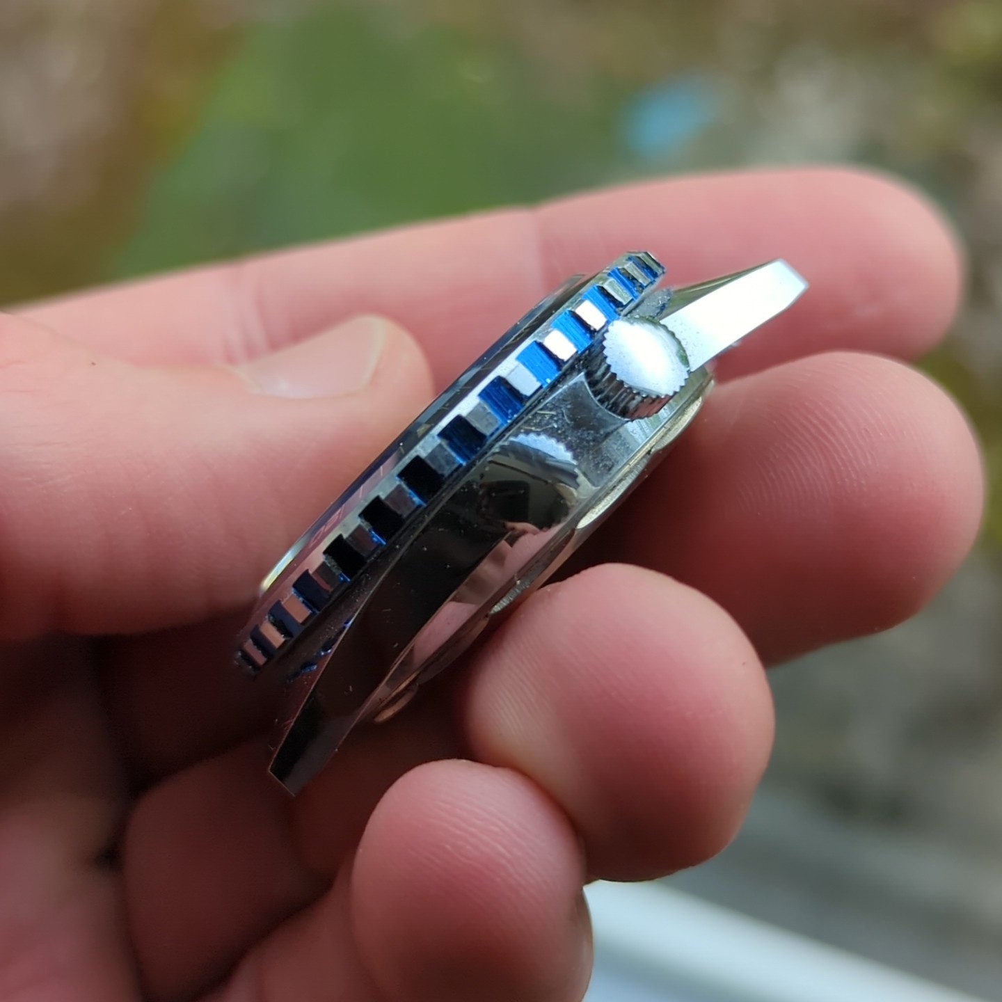 Vintage Divers Watch Case, Blue 40mm Bezel & Inner Rotating Bezel (B74)