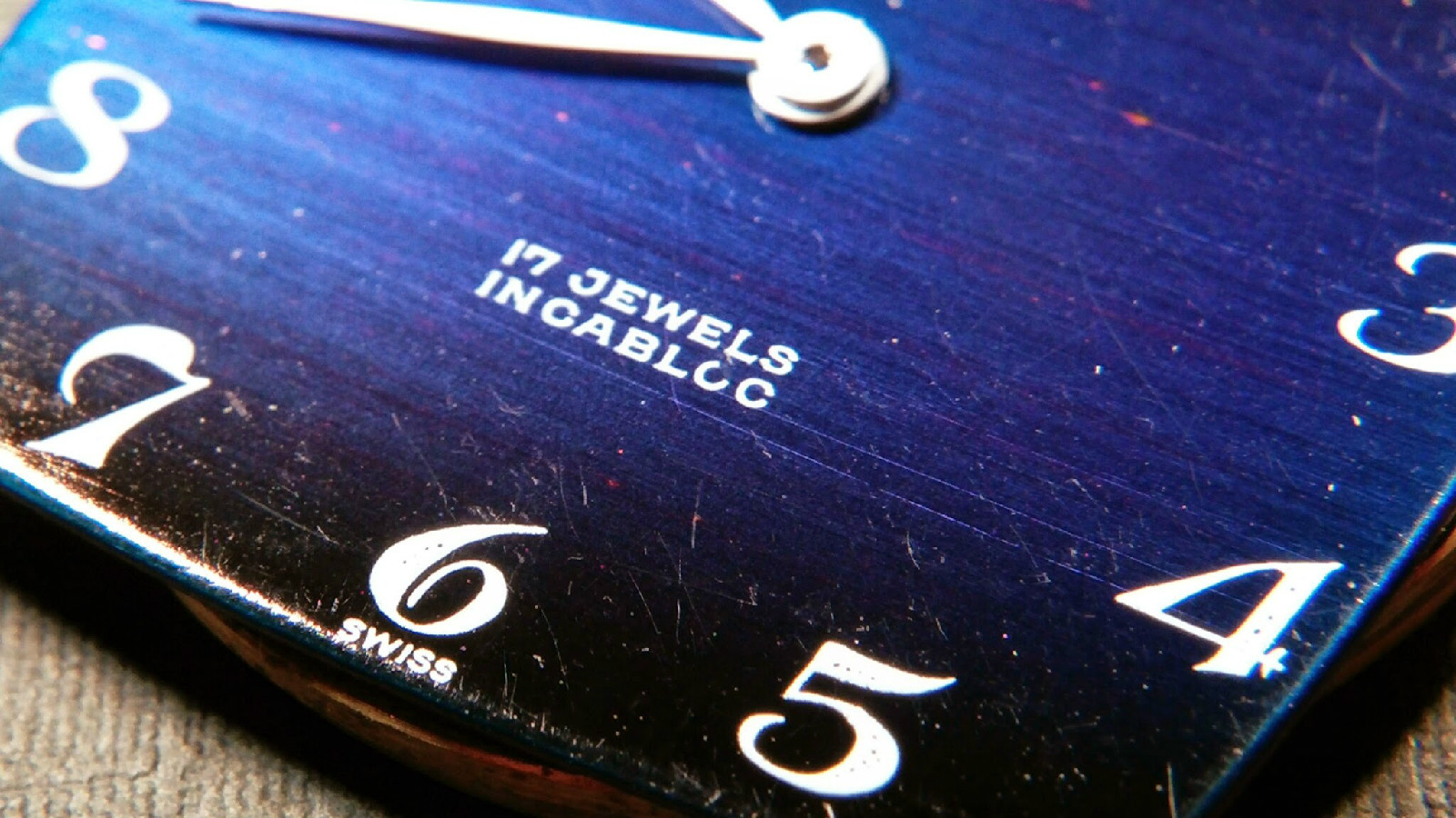 AURORE AV 423, Royce INCABLOC, 17 Jewel, Brand New, SWISS MADE, Blue/Black dial