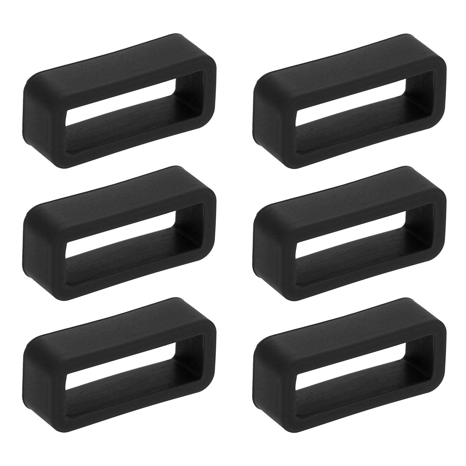 6pcs 16mm Black Watch Band Loop Silicone Watch Strap Retainer Loop for Watch