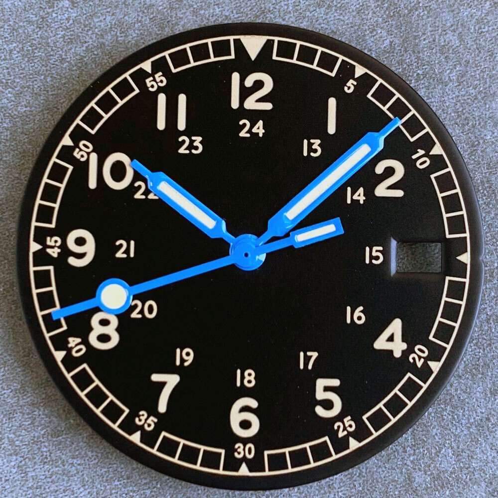 29mm Pilot Style Watch Dial Face and Hands Fit for NH35 NH36 Automatic Movement