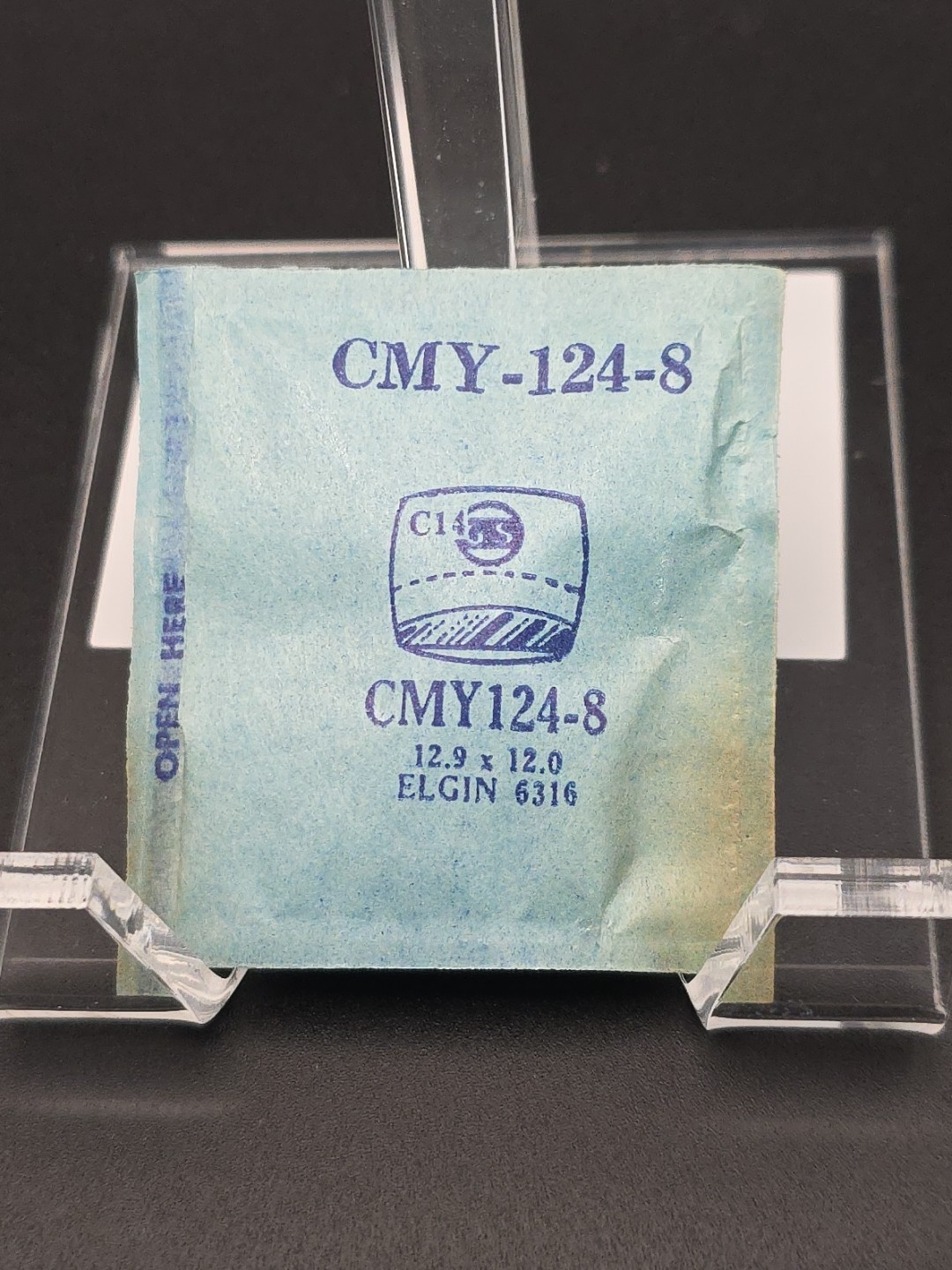 G-S Watch Crystal CMY124-8 Elgin 6316 12.9X12.0