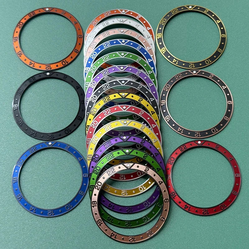 38mm Convex Incline Aluminum Bezel Insert For 38mm Watch Case For NH35 NH36 Movt