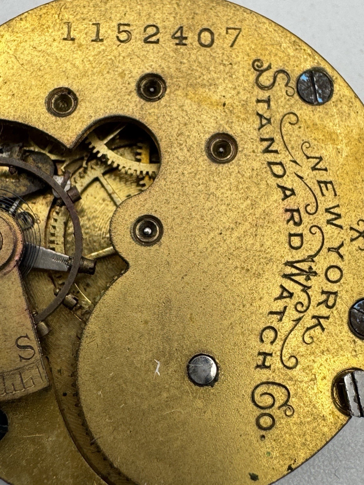 Vintage New York Standard 6s 7J Grade 44 Pocket Watch Movement Parts Or Repair