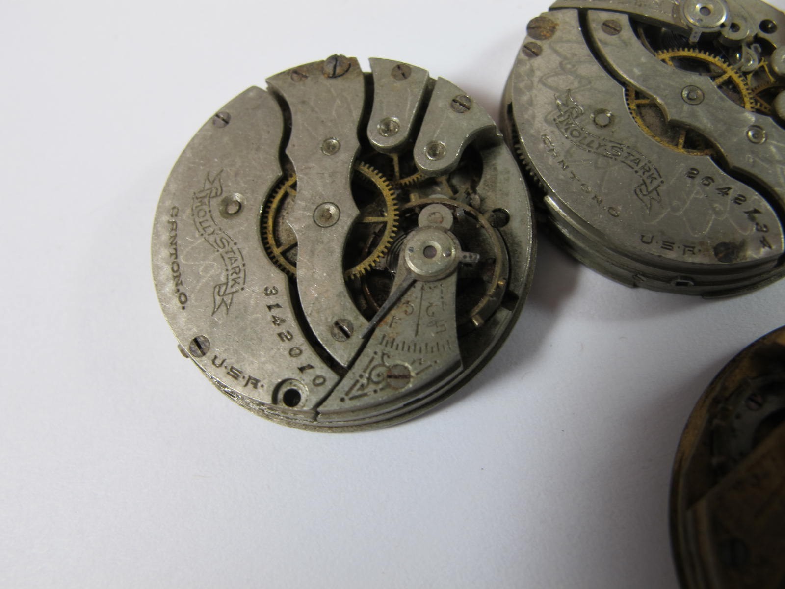 HAMPDEN 4/0 SIZE MOLLY STARK WATCH MOVEEMNTS 5 PIECES WITH NICKEL