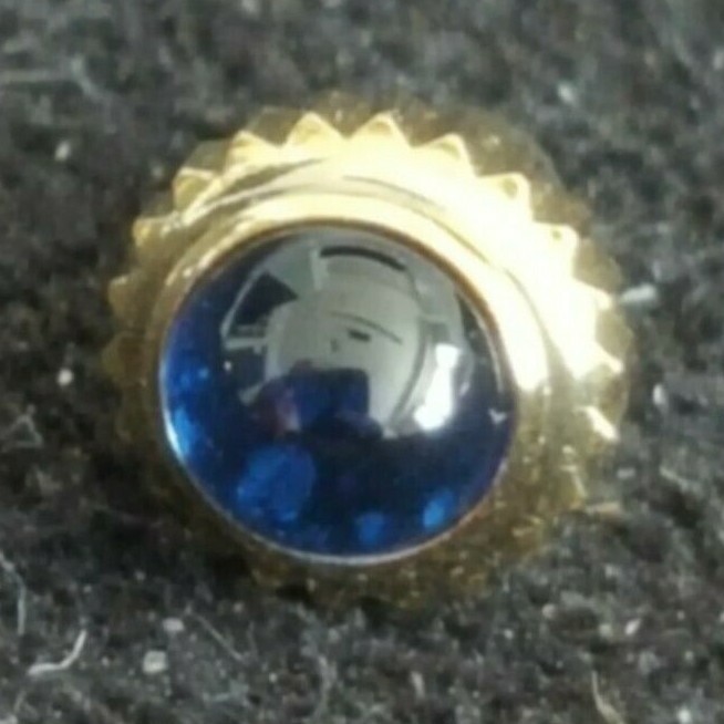 Longines Gold Plated Crown With Blue Cabochon Stone and Gasket Part Number 13-21