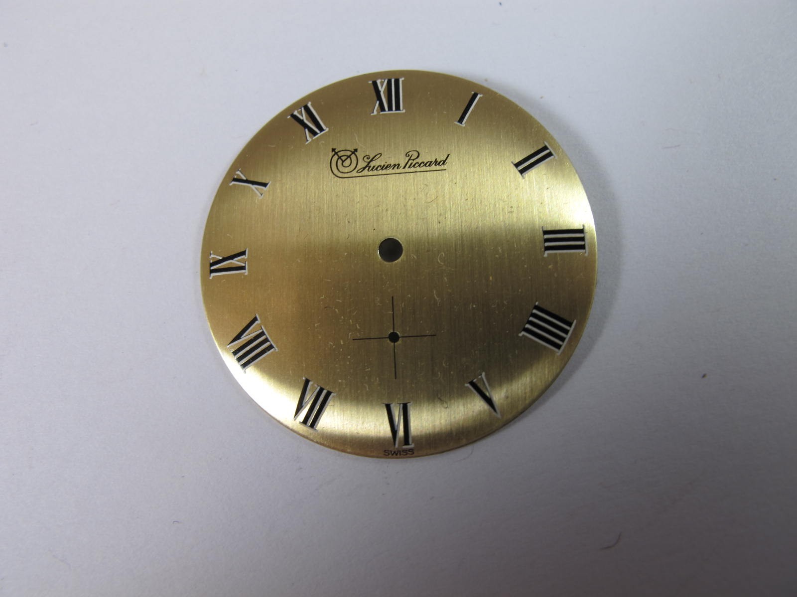 LUCIEN PICARD MENS GOLD COLOR ROMAN NUMERALS UNUSED WATCH DIAL 30.3MM