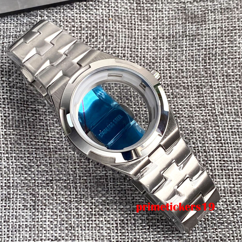 41mm Watch Case Transparent Back Bracelet Sapphire 33mm Dial Hands Fit NH35 Movt