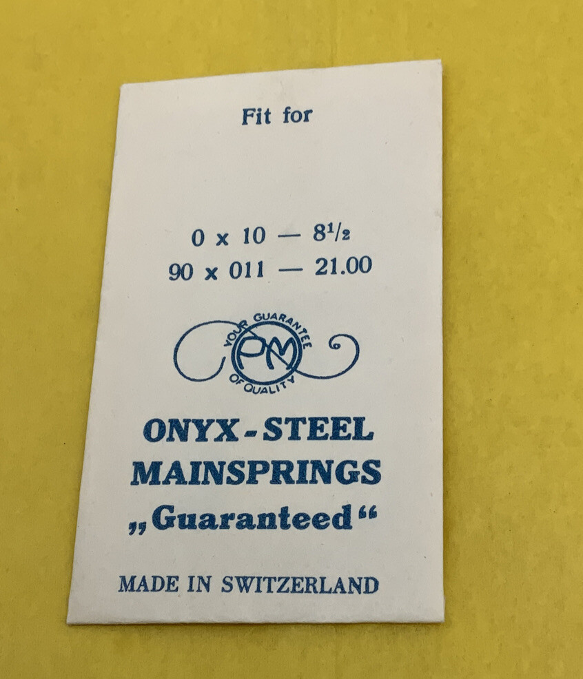 PM Onyx-Steel Mainspring. New Old Stock