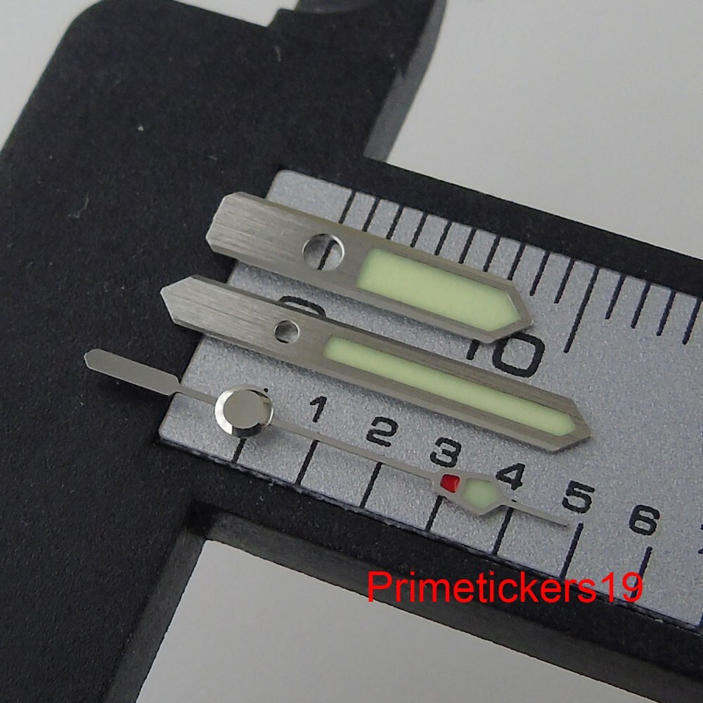 C3 Super Green Luminous Brushed Silver Watch Hands Fit NH35 NH36 Automatic Movt