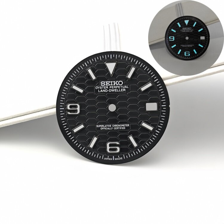 31mm/28.5mm Watch Dial Ice Blue Lume for NH35 NH36 Movement Watch Accessories