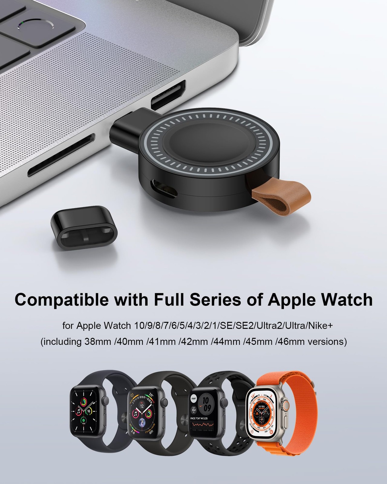 USB C Apple Watch 11/Ultra3 Charger for Car Magsafe iWatch Wireless Charger