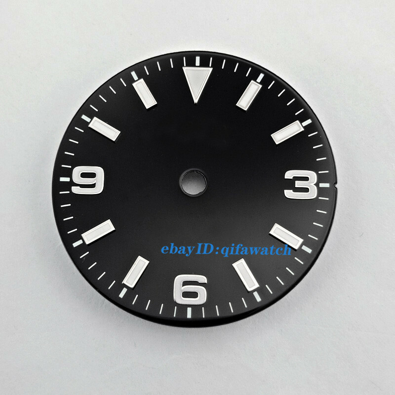 29.2mm black Watch Dial green/blue/red/silver Hands Fit NH35 NH36 NH35A movement