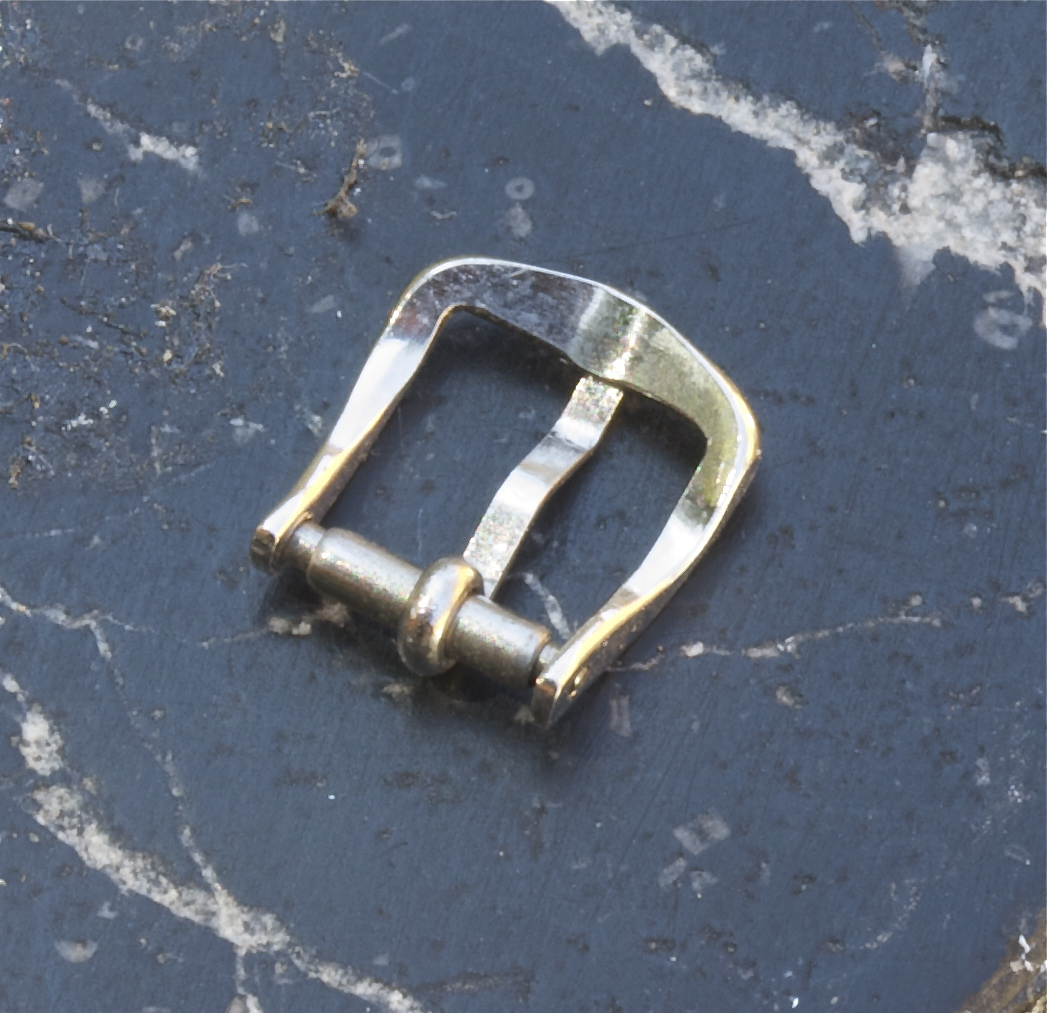 Ladies vintage steel 8.5mm opening watch buckle New Old Stock unique pattern