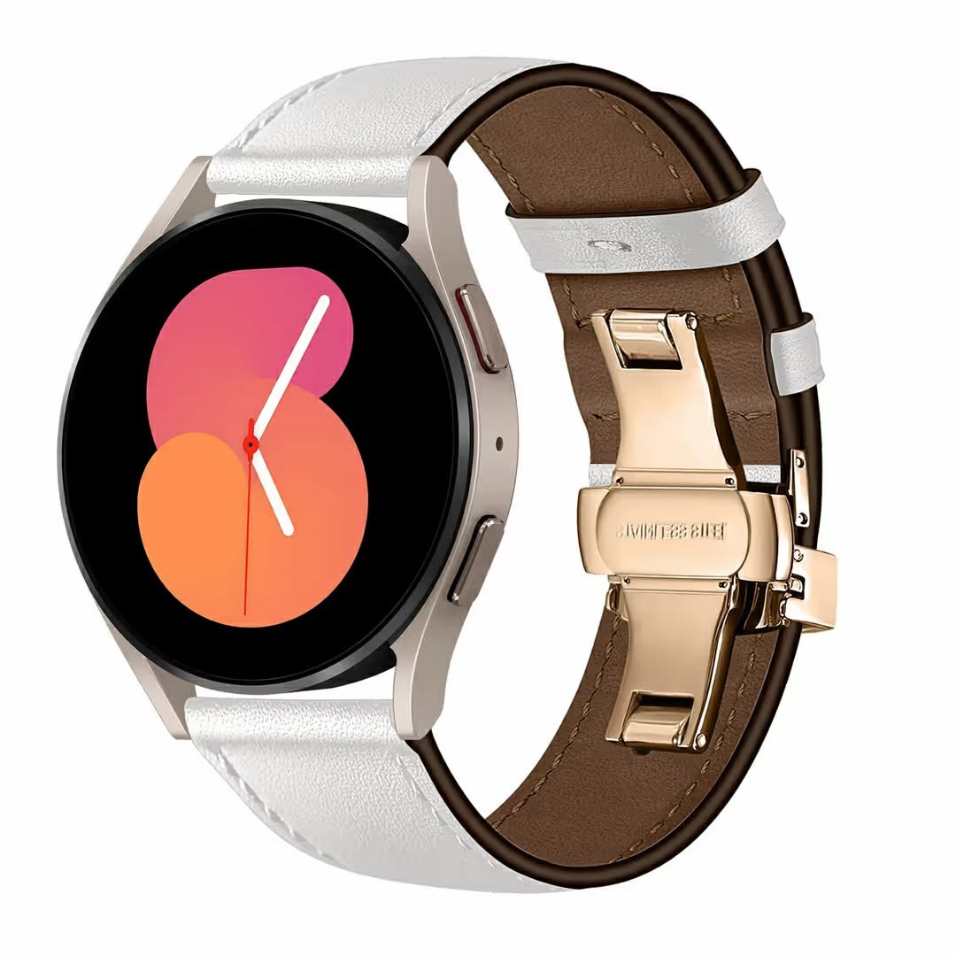 Leather Wristband Straps for Samsung Galaxy Watch, Replacement Bands with Buckle