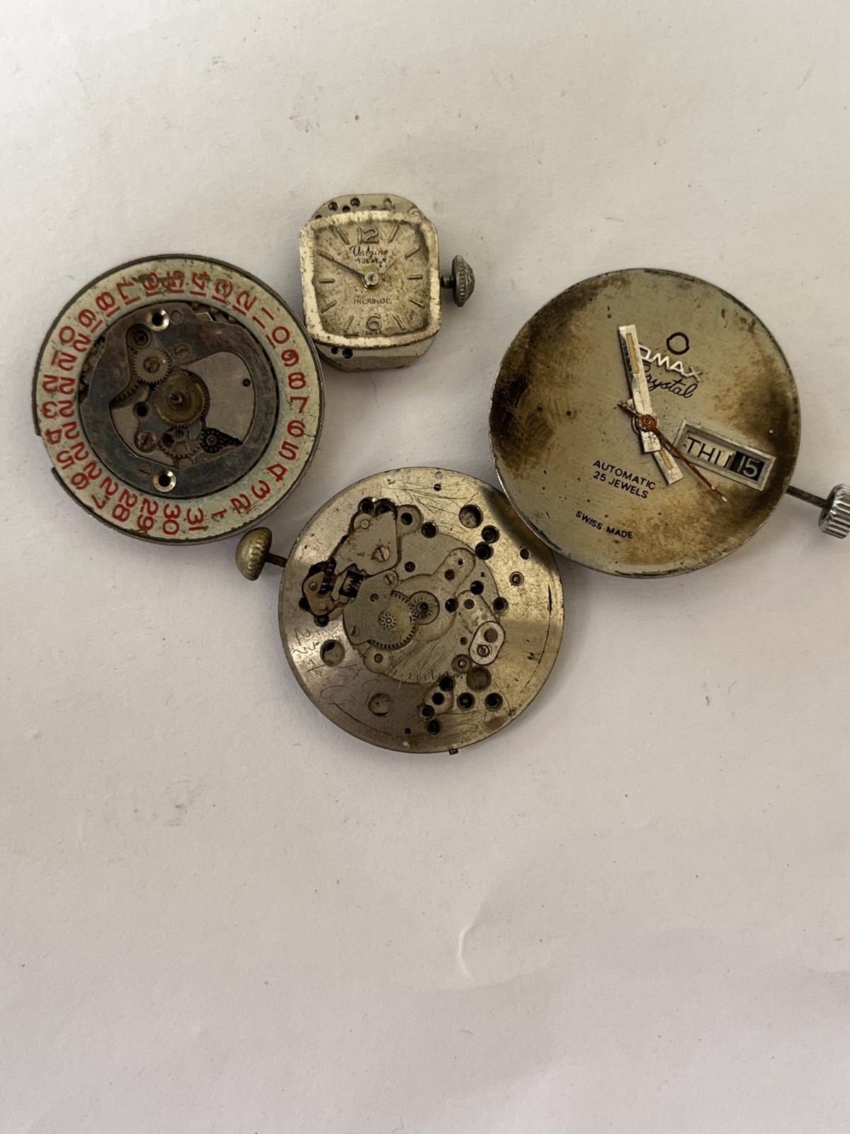 56x Swiss Watch Movements Lot AS FHF Ladies Gents Mixed Parts Repair Untested