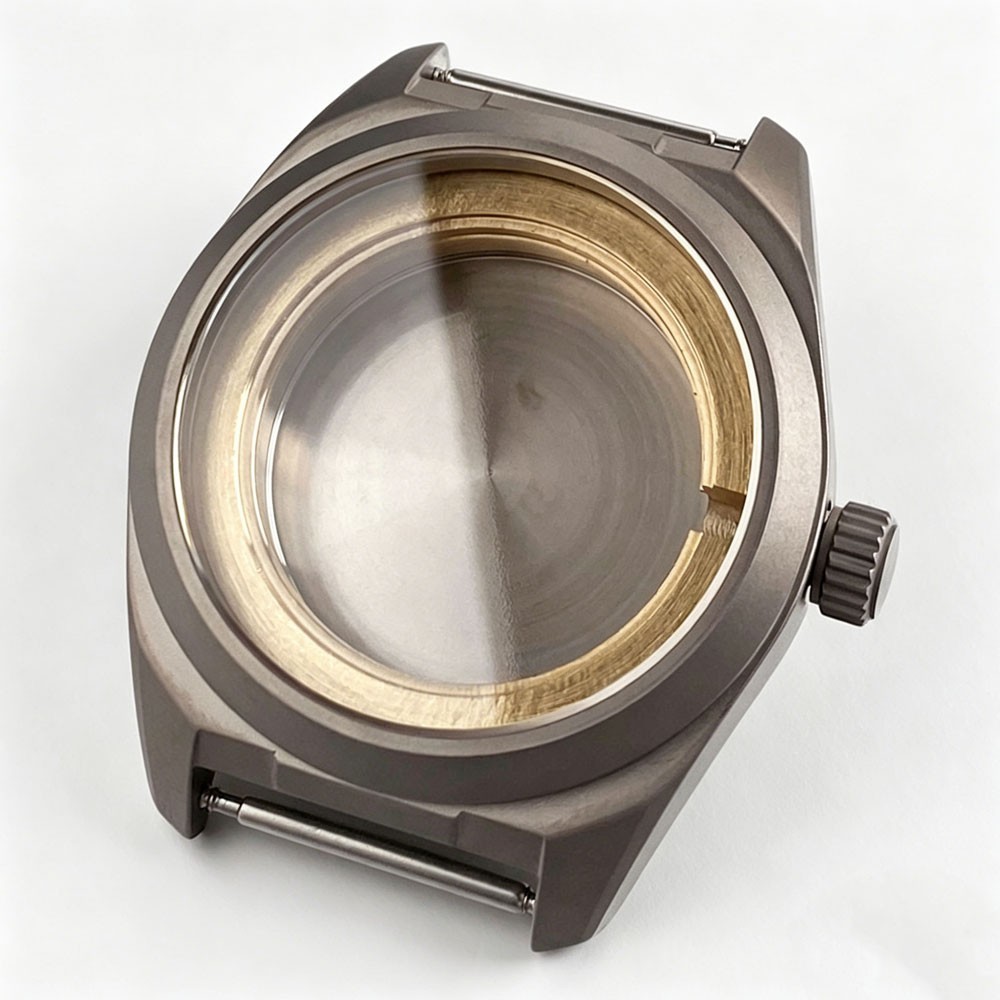 Tandorio 40mm Sapphire Glass Titanium Field Mod Men Watch Case Fit NH35 PT5000