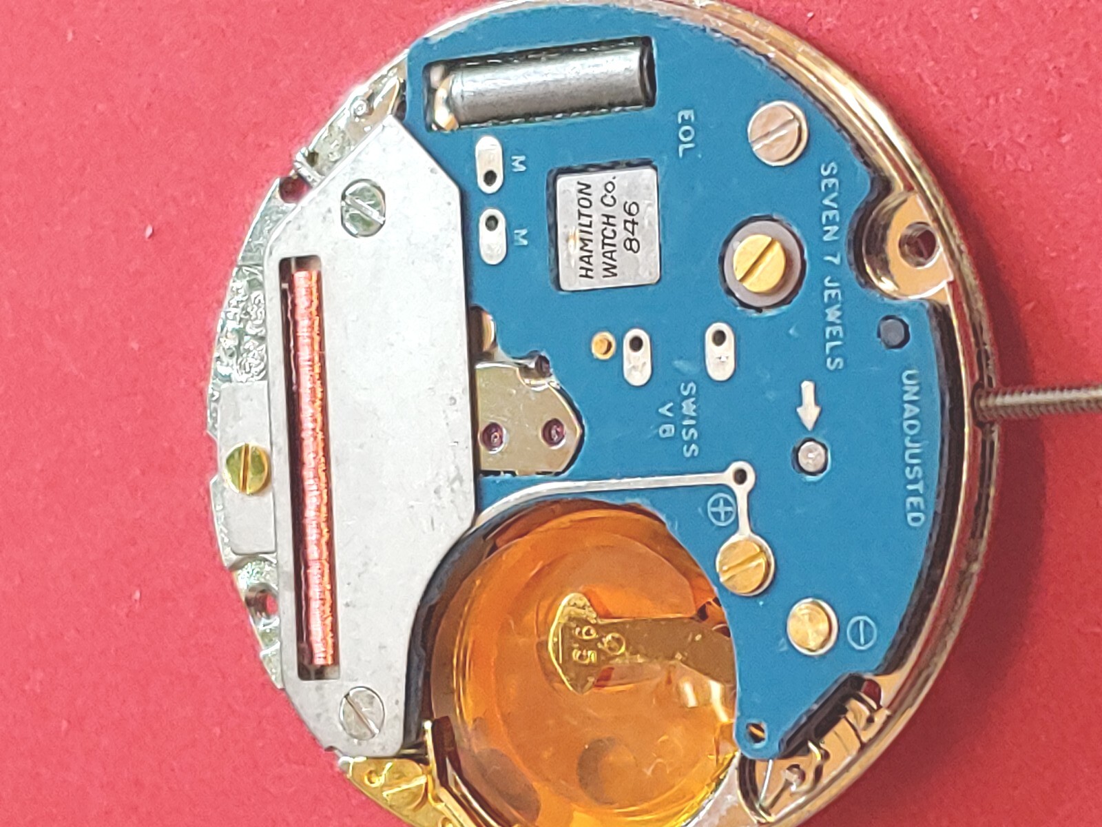 ETA 955.421 Hamilton 846 Daydate@3 Movement. Sets, Runs, Keeping Time 7 Days.