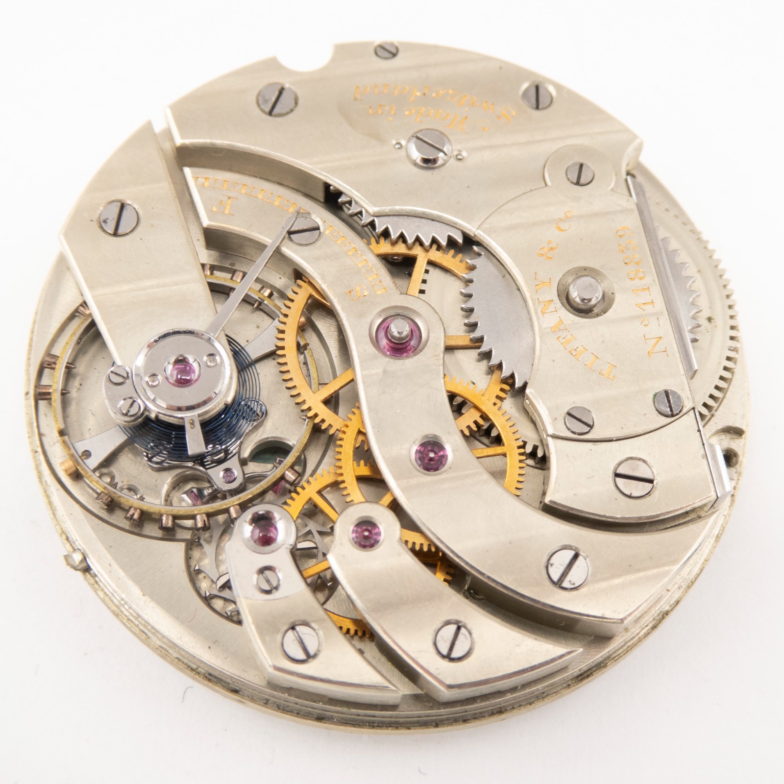 Patek Philippe for Tiffany 39.1 x 7.8 mm Antique Pocket Watch Movement