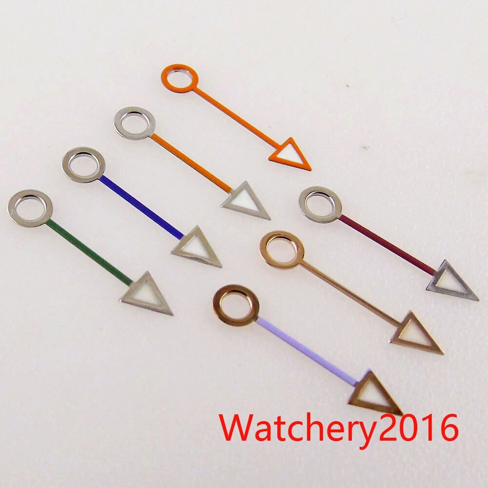 Watch Hands Red Rose Gold 2.2mm Hole GMT hands Fit NH34 MingZhu 3804 Automatic