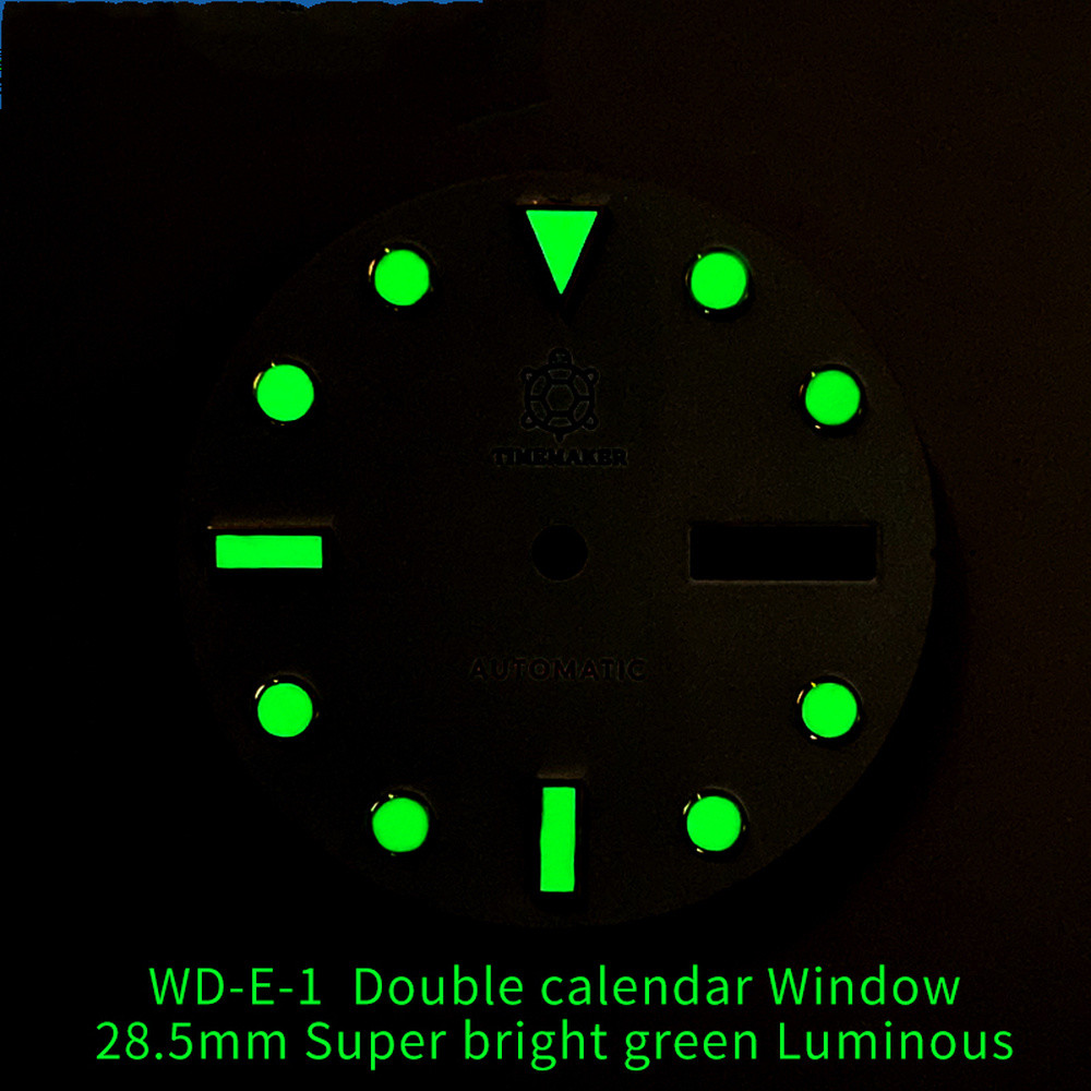 Watch Dial Dual Calendar 28.5mm For Skx007 Skx009 SPRD Fit Movement NH35 NH36
