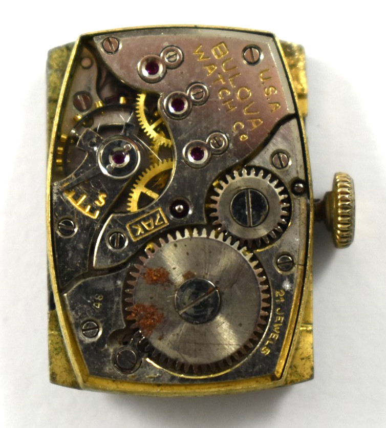 Vintage Bulova Manual Wind 21J 7AK Wrist Watch Movement lot.we