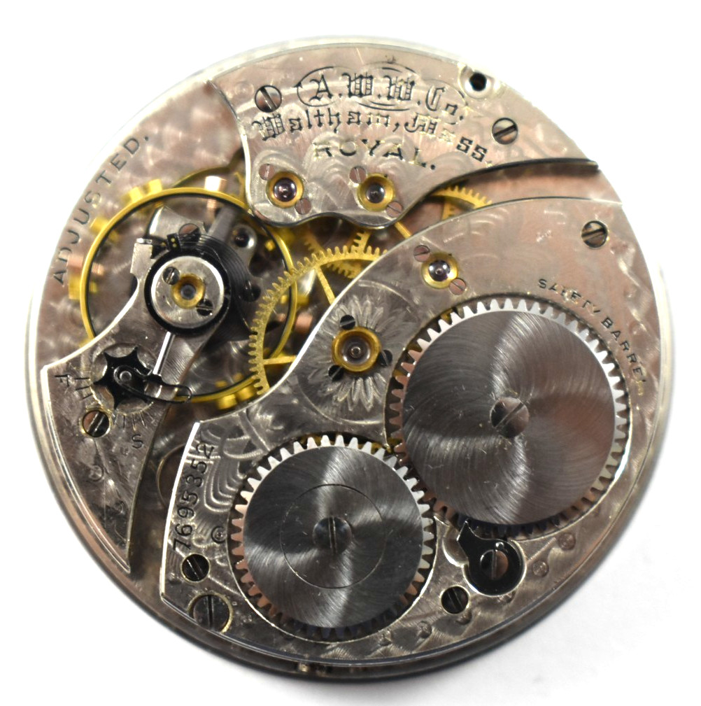 Vintage Waltham Royal 12s 17J OF Pocket Watch Movement lot.qj
