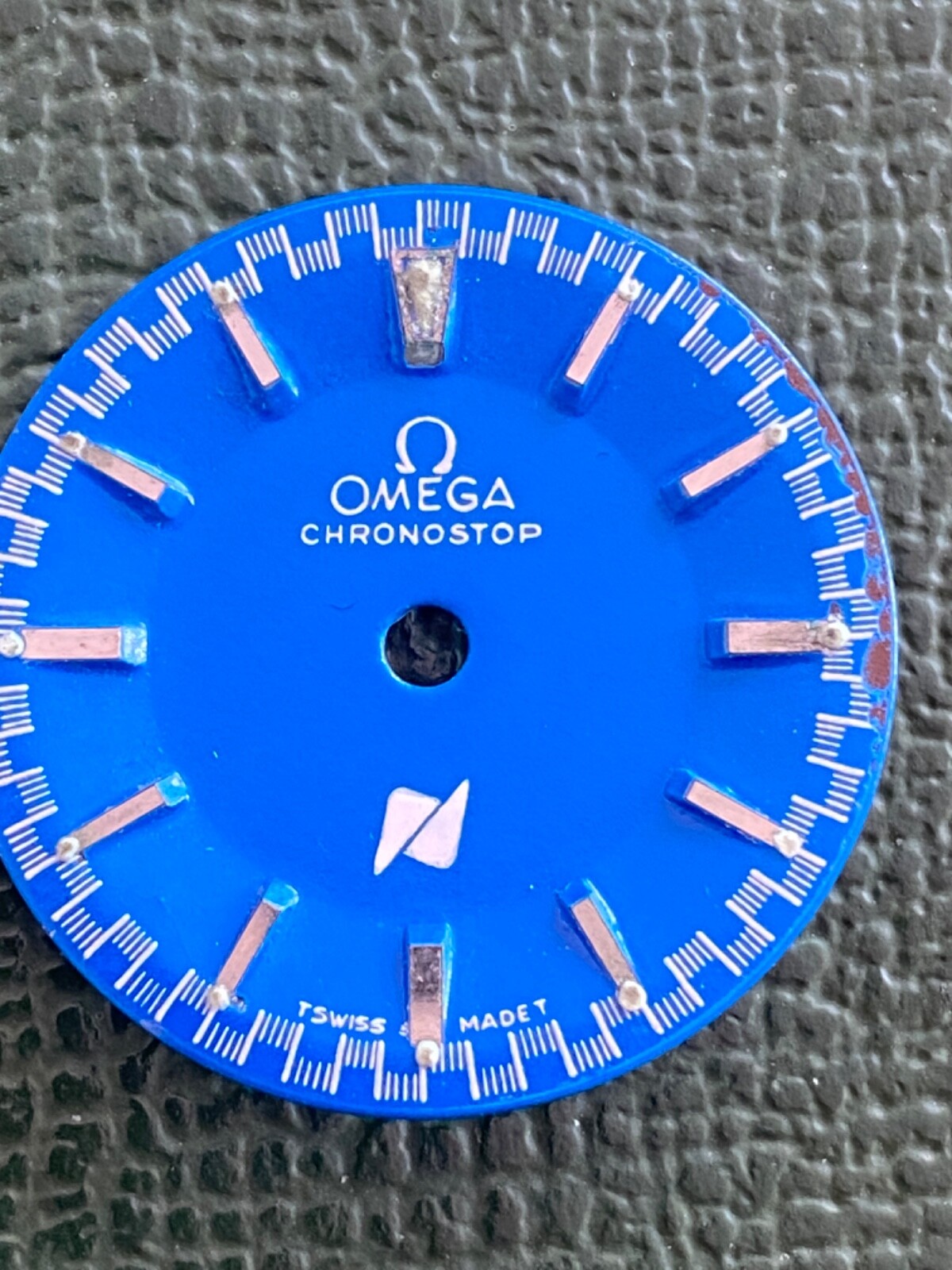 Authentic Vintage Omega Chronostope dial 28,5mm Blue Dial