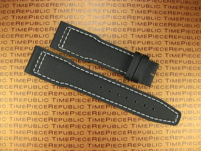 21mm Black Fabric Leather Strap Deployment Buckle Band Set Top Gun PILOT White